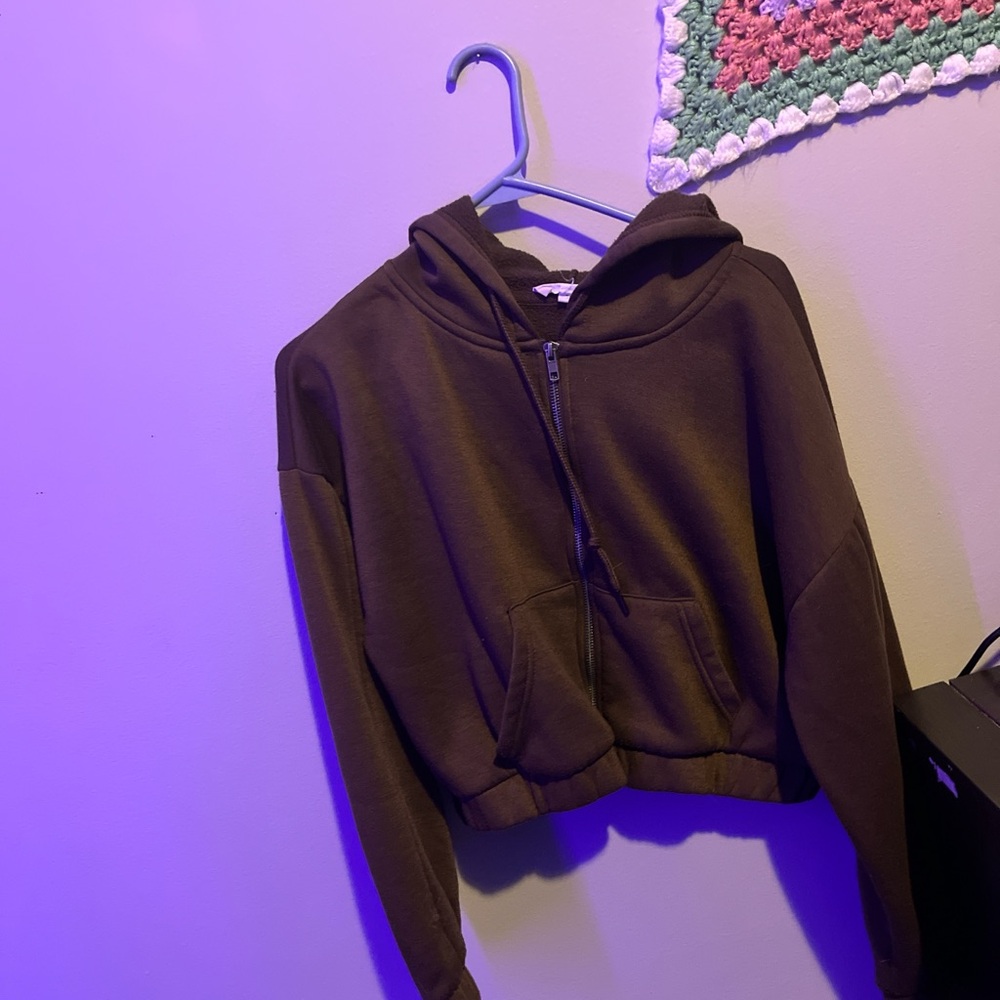 Brown Hippie Rose Zip up